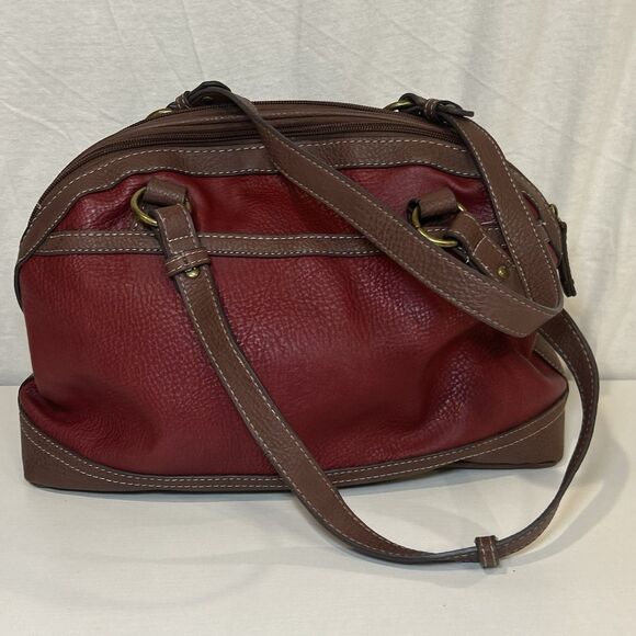 B.O.C. Born Concept Shoulder Bag Purse Red Brown Double Strap USB Charger - Picture 2 of 11